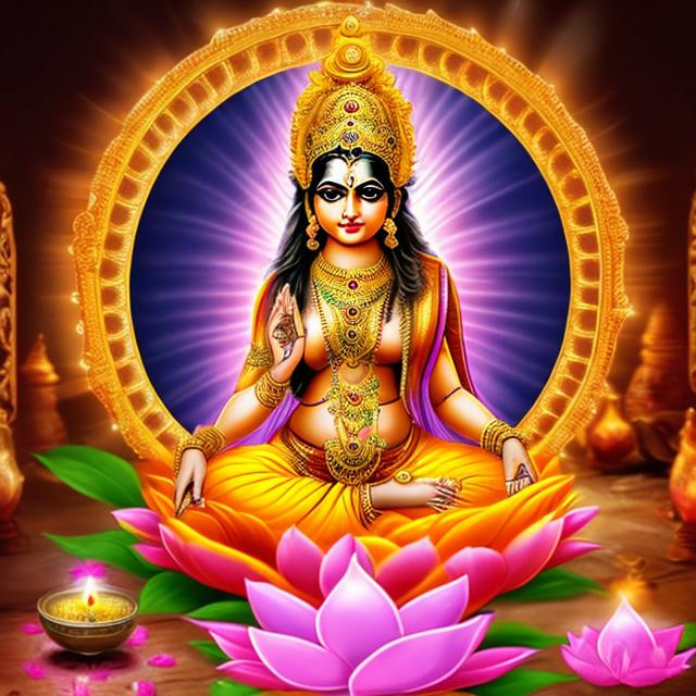 Prompt: Create an image of goddess Lakshmi
