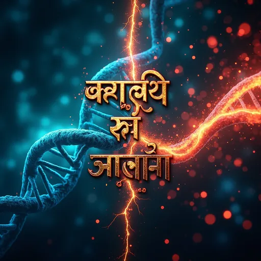 Prompt: "An ultra-premium, highly creative YouTube thumbnail for an educational biology video. The background is a dynamic split of two scenes: one side shows a vibrant microscopic view of cells and DNA strands glowing in blue and neon green, while the other side shows a dramatic battle scene between two symbolic forces representing good and evil (e.g. light and shadow). The overall tone is cinematic, detailed, and rich in color with glowing particles, electric lines, and scientific symbols subtly integrated. Large bold stylish Bengali text in center: 'জীববিজ্ঞানের যুদ্ধ!' (translates to 'Battles of Biology'), with gold and red accents. No human face."