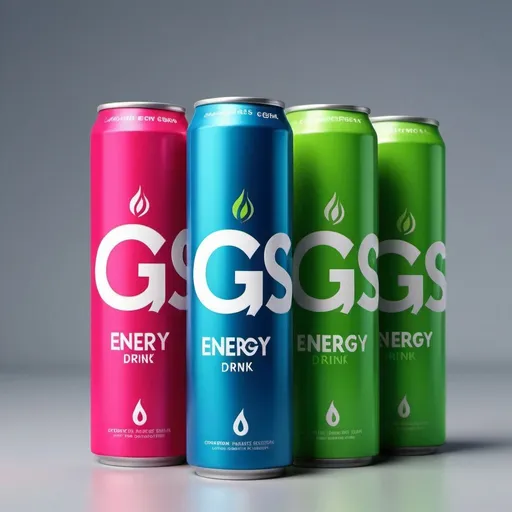 Prompt: I want G.S ENERGY brand for energy drink and 3 bottles one red and pink.
second one: light green and green.
third one: navy blue and light blue.
Make sure write ( Best G.S ENERGY drink for KIDS )