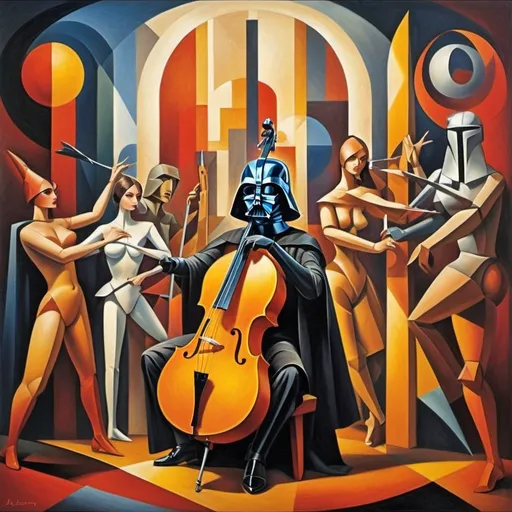 Prompt: "Disorganized life, obsessed with Star Wars, heart-centered light-worker, contrabassist living in a fog of dissociative madness but euphoric and lighthearted and happy to be with wonderful friends and creative artists."
Weight:1   

"abstract cubism Euclidean Georgy Kurasov Albert Gleizes. 32k resolution, molecular precision."
Weight:0.9 