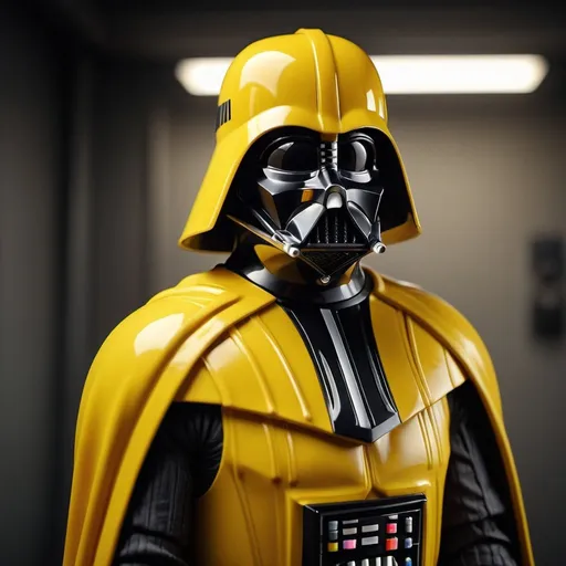 Prompt: "A yellow Darth Vader wearing yellow suit. Darth Vader is colored yellow." 
Weight:1.3
"The yellow Darth Vader stands in a studio background with clean walls painted yellow.
Weight:1.2
"Background is yellow."
Weight:1.1
"intricate details, yellow, HDR, beautifully shot, hyperrealistic, sharp focus, 64 megapixels, 16k resolution, shot on DSLR, perfect composition, molecular precision, high contrast, cinematic, atmospheric, moody, photorealistic, hyper detailed, tilt shift, cinematic color film still. UHD.”
Weight:1
"Yellow everything."
Weight:0.9