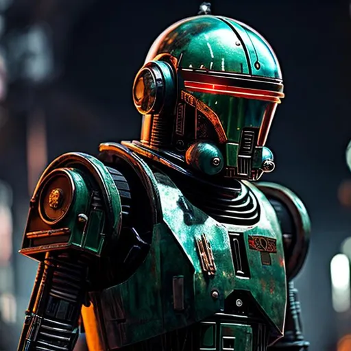 Prompt: IG-88 bounty hunter droid, full color, photorealism, volumetric lighting, hyperdetail, 