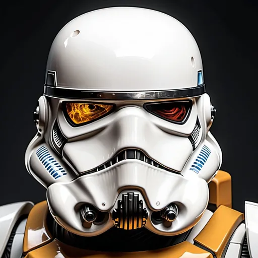 Prompt: the face of stormtrooper dressed in demon attire, in the style of light gray and light gold, vibrant illustrations, intricately sculpted, realistic hyper-detailed portraits, white and amber, queencore, depicts real life Wide range of colors., Dramatic,Dynamic,Cinematic,Sharp details Insane quality. Insane resolution. Insane details. Masterpiece. 32k resolution, 32k resolution, molecular precision