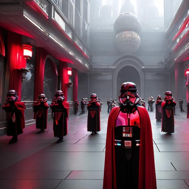 Prompt: Star wars, Emperor's Royal Guard, full color, photorealism, volumetric lighting, hyperdetail, 