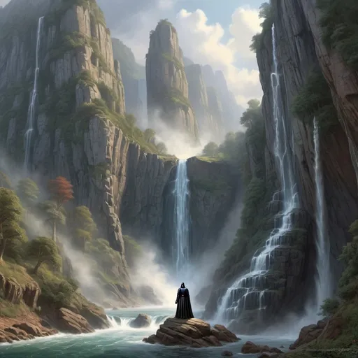 Prompt: A stone Statue of Darth Vader carved into cliff with epic waterfalls. Robert Campin::3 paints the scenes from lord of the rings, concept art richly painted oil paintings, artstation, highly - detailed, 32k octane render, energy, power, highest quality, maximum detail, hdr --v 6.0 --c 33 --s 1000 --ar 29:40"
Weight:1.4

"ethereal fantasy hyperdetailed mist Thomas Kinkade 32k resolution, molecular precision, ultra sharp focus."
Weight:1.2