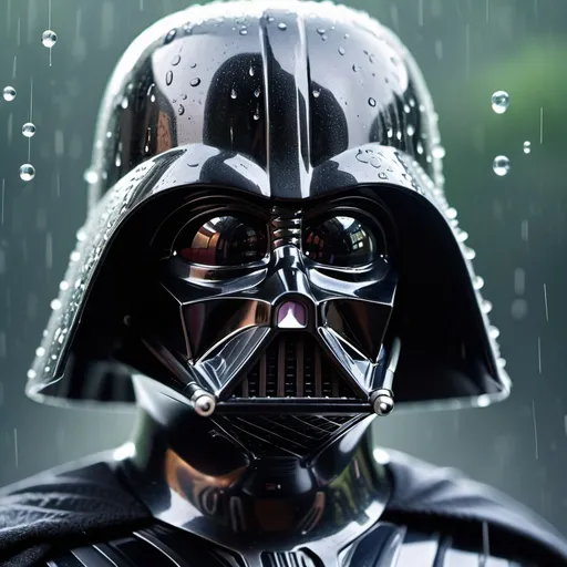 Prompt: "Darth Vader as captured by Miki Asai through macro photography, close-up shot in gentle afternoon rain, droplets splashing off helmet, featuring a hyper-detailed close-up, nature photo with sharp focus, intricately revealing even the most minute textures and designs, dramatic lighting, highly detailed, ultra realistic."
Weight:1.6

"intricate details, HDR, beautifully shot, hyperrealistic, sharp focus, 64 megapixels, 16k resolution, shot on DSLR, perfect composition, high contrast, cinematic, atmospheric, moody, photorealistic, hyper detailed, tilt shift, cinematic color film still. UHD.”
Weight:0.9  