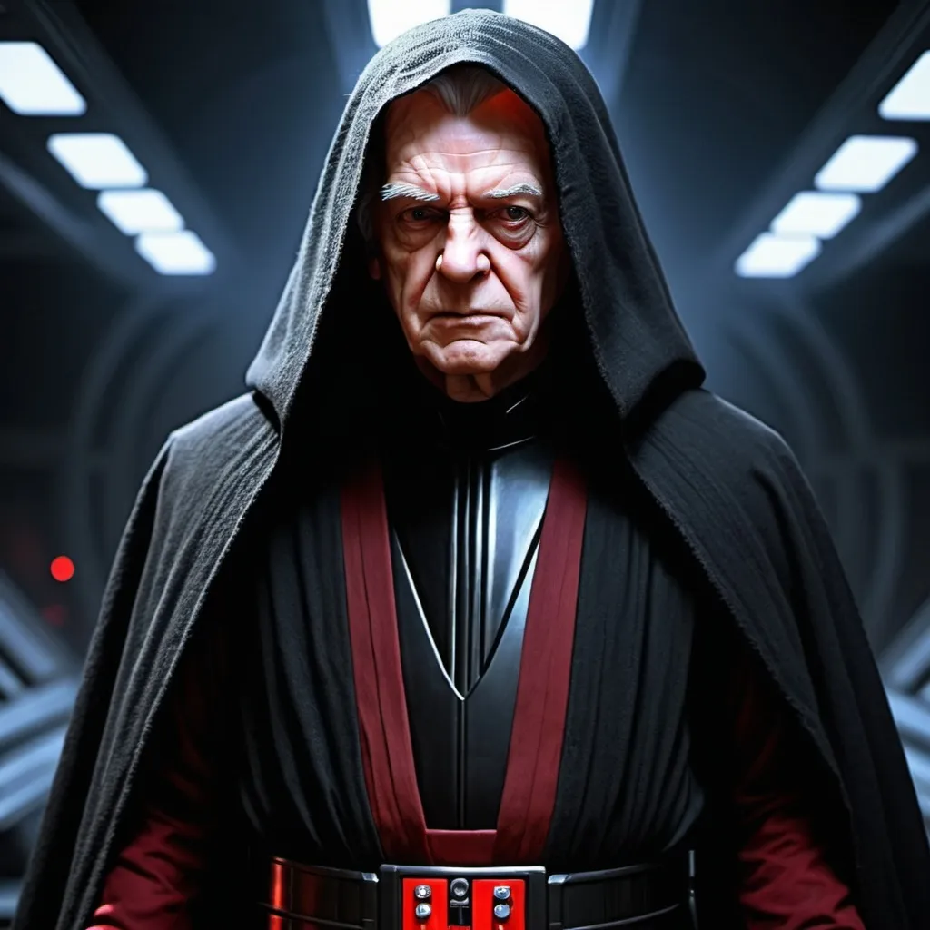 Prompt: upper body, chancellor Sheev Palpatine, sith lord cinematic lighting, sharp focus, highly detailed, masterpiece, (dramatic:0.9), epic (ominous:0.9), 32k resolution, molecular precision, ultra sharp focus.