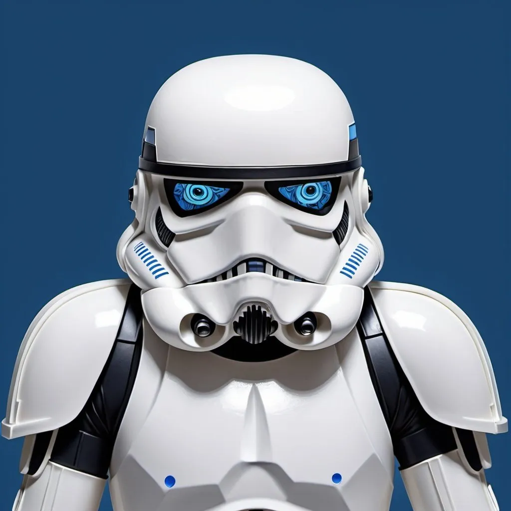 Prompt: A stormtrooper, (anime:1), white and black draw, blue background, (eyes censor bar:1.6), close up, sinamota, school uniform, 3d, thick layered papercut art, thick paper, shadows, Overall Detail-SDXL, upper body, 32k resolution, molecular precision, hyperdetailed, color depth.