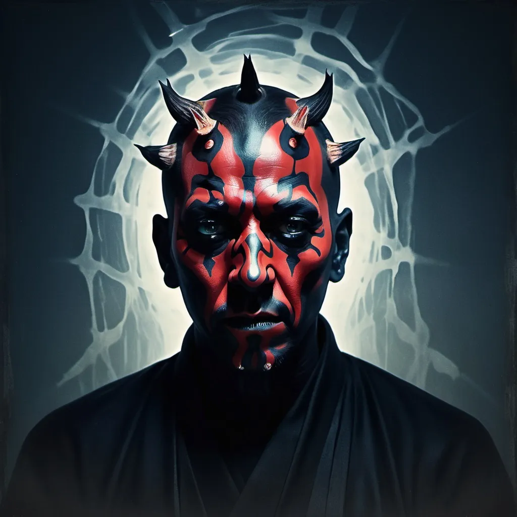 Prompt: Darth Maul trapped within his own fragmented mind, Drowning in a sea of distorted memories, By Artist: Isabella M. Haunt
Flickering candlelight casting eerie shadows, Double exposure, Surreal horror, Blending multiple exposures with digital manipulations, Faded whites, murky grays, and ghostly blues