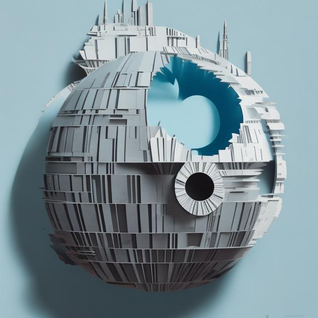 Prompt: "Papercut collage by Eiko Ojala, Death Star (A New Hope), baby blue background, minimalism art, high key lighting"
Weight:1 