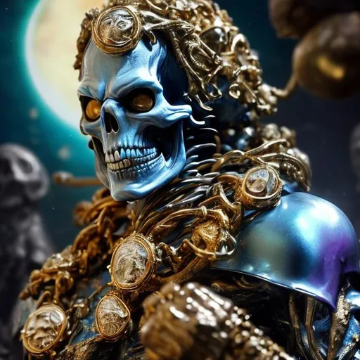 Prompt: "Ultra detailed, skeletor has washed ashore from an unfortunate shipwreck and he is now passed out and lying on his belly with his arms stretched in front of him. Strewn randomly around him are shining gems and precious metals, gleaming opulent jewelry, and a weathered oak treasure box toppled onto its side with the top open and shiny gold and silver coins spilling out of it. A few intricately detailed crabs crawl around The treasure and Skeletor. treasure washed ashore."
Weight:1

"insanely intricate details, HDR, beautifully shot, hyperrealistic, sharp focus, 64 megapixels, 16k resolution, shot on DSLR, sharp focus, perfect composition, high contrast, cinematic, atmospheric, moody, photorealistic, hyper detailed, tilt shift, cinematic color film still."
Weight:0.9   