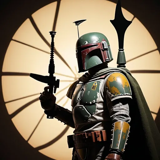 Prompt: "Boba Fett. Golden Ratio, silhouette animation. Wayang shadow puppets. Lotte Reiniger, Walter Ruttmann, Berthold Bartosch, and Carl Koch."
Weight:1   

"detailed matte painting, deep color, fantastical, intricate detail, splash screen, complementary colors, fantasy concept art, 32k resolution, molecular precision, ultra sharp focus, trending on Artstation Unreal Engine 5"
Weight:0.9  