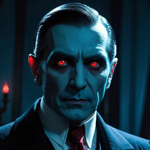 Prompt: Thrawn (glowing red eyes) dressed as Bela Lugosi in Dracula, 16k resolution