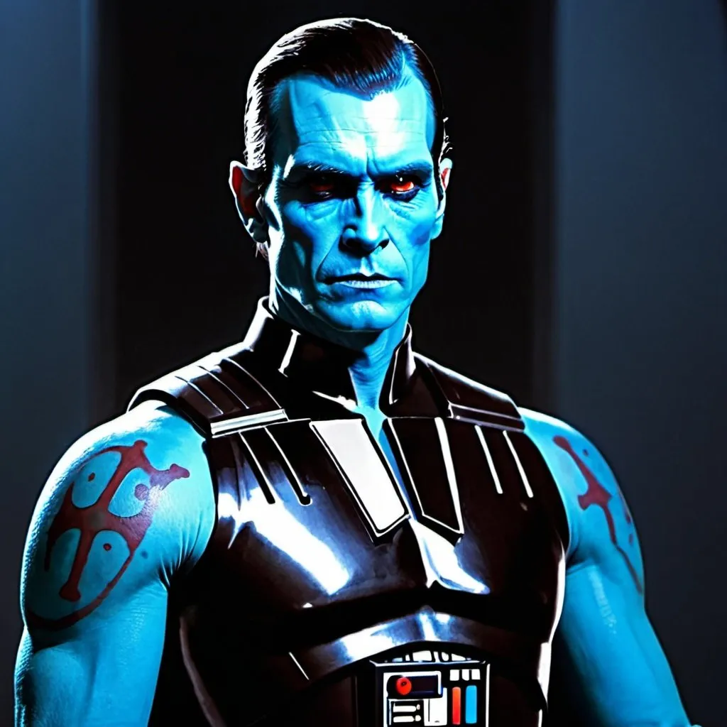 Prompt: "Thrawn with a Darth Vader tattoo on his shoulder."
Weight:1.6