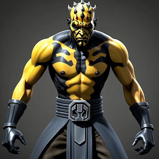 Prompt: muscular Darth Maul (Clone Wars) with yellow tattoos 32k resolution, ultra sharp focus, molecular precision."
Weight:0.9  