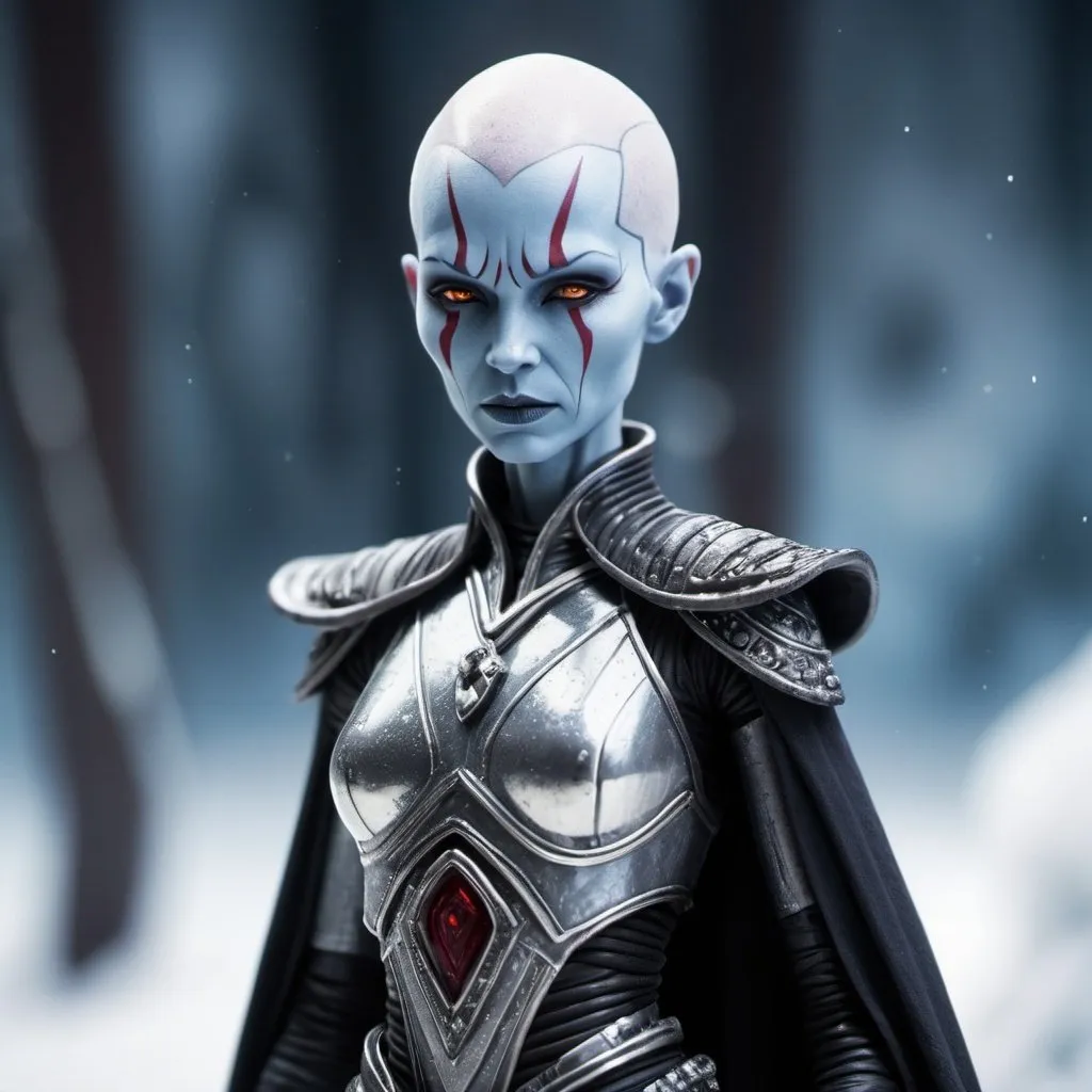 Prompt: "crystallized immortal Asajj Ventress, full body, curly hair."
Weight:1  

"HDR, tilt shift, clear ice, rich detail, hyper-detail, insanely detailed, photorealistic, 64 Megapixels, shot on DSLR, sharp focus, bokeh, 32k resolution, molecular precision."
Weight:0.9