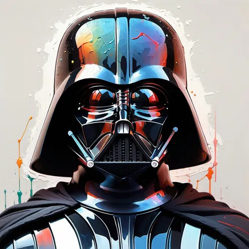 Prompt: Impasto colourful oil painting of Darth Vader, heavy strokes, textured, by Kaethe Butcher, Greg Tocchini, Hajime Sorayama, Jeremy Mann, Carne Griffiths, Robert Oxley, stunning digital illustration, elegant, calm, mysterious, digital painting, expressionism style, very intricate, unforgettable, 32k resolution, molecular precision
