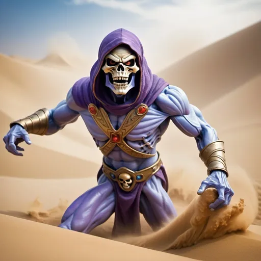 Prompt: (((Skeletor face in a sand storm, mouth open like it is attacking))), very dark focused flash photo, amazing quality, masterpiece, best quality, hyper detailed, ultra detailed, UHD, perfect anatomy, portrait, dof, hyper-realism, majestic, awesome, inspiring,Capture the thrilling showdown between the ancient mummy and the colossal sand boss in an epic battle amidst swirling dust and desert sands. Embrace the action and chaos as these formidable forces clash in the heart of the dunes. cinematic composition, soft shadows, national geographic style"

"HDR, tilt shift, clear ice, rich detail, hyper-detail, insanely detailed, photorealistic, 64 Megapixels, shot on DSLR, sharp focus, bokeh, 32k resolution, molecular precision."