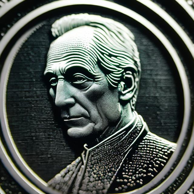 Prompt: "closeup monochrome, ultra-detailed, ultra-photorealistic, intaglio linocut print, aged green ink on parchment, intaglio engraving of Grand Moff Tarkin on united states style currency, ultra-precise fine contour lines running in parallel over every surface, hatched, intricate stippling and  line work, fills entire artboard."
Weight:2
"wide shot of a flat design portrait made of line patterns blending seamlessly into a background made of the same patterns ::3 extra vertical lines, errors, marring, scarring, misprint, striping, black bars, white bars, shadows, depth, 3D, dimensionality"
Weight:1 

"ugly, extra limbs, extra fingers, mangled, deformed."
Weight:-2