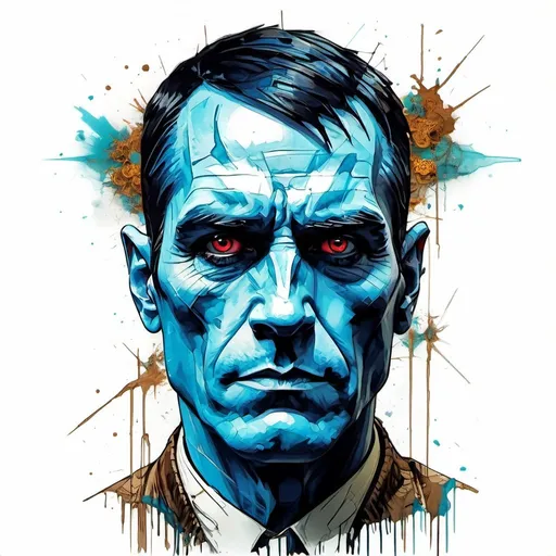Prompt: Portrait of Thrawn in the style of Carne Griffiths