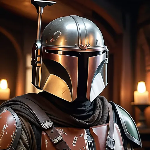 Prompt: A Close up head and shoulder face portrait of the Mandalorian from star wars, sat in a dark gothic aesthetic tavern, photorealistic, stunning cinematic visual, made up of soft fabrics.
32k resolution, molecular precision.