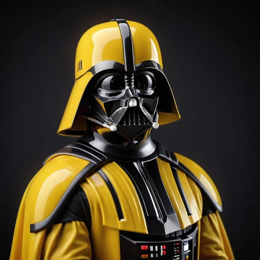 Prompt: "A yellow Darth Vader wearing yellow suit. Darth Vader is colored yellow." 
Weight:1.3
"The yellow Darth Vader stands in a studio background with clean walls painted yellow.
Weight:1.2
"Background is yellow."
Weight:1.1
"intricate details, yellow, HDR, beautifully shot, hyperrealistic, sharp focus, 64 megapixels, 16k resolution, shot on DSLR, perfect composition, molecular precision, high contrast, cinematic, atmospheric, moody, photorealistic, hyper detailed, tilt shift, cinematic color film still. UHD.”
Weight:1
"Yellow everything."
Weight:0.9