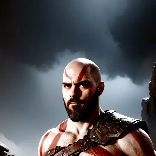 Prompt: Hyper realistic God of War character design, Kratos, void arcanist, mist, photorealistic, octane render, unreal engine 5, 1 8k, hyper detailed, volumetric lighting, hdr.