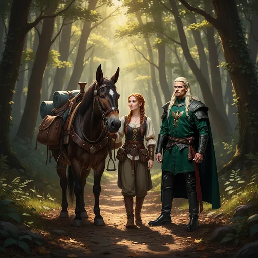 Prompt: @dtQiisgGhzCDyp9pMHDy with her mule and @1NFEPyVQA9MUDDROgxM1 