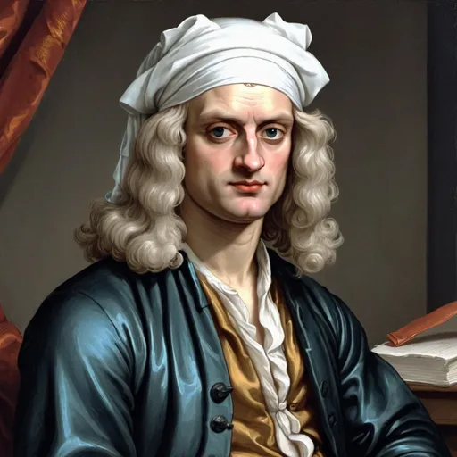 Prompt: isaac newton wearing a durag and drippy clothes