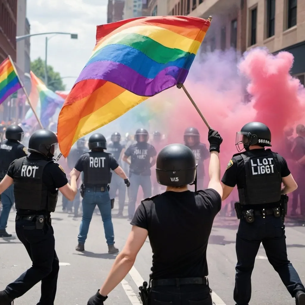 Prompt: a lgbt riot