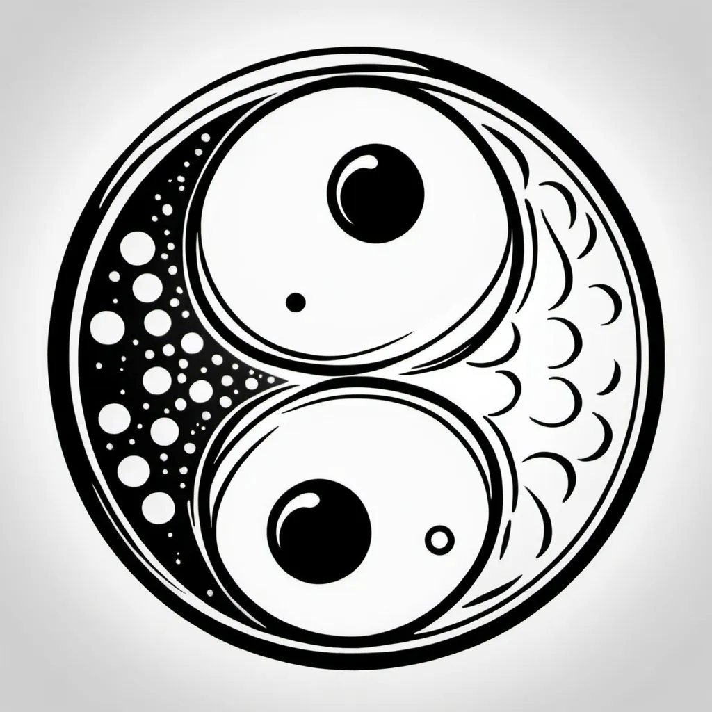 Prompt: Pickleball and tennis ball in  ying yang  outline tatoo