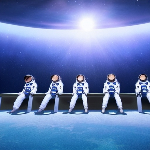 Prompt: Astronauts sitting off stage in Hollywood science fiction movie underwater 