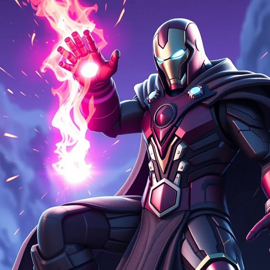 Prompt: doctor doom destroying iron man fortnite