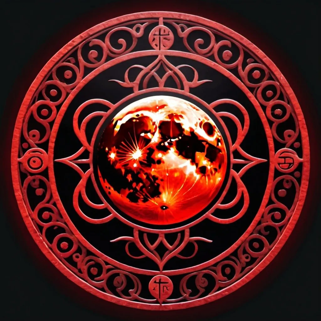 Prompt: Blood Moon religious symbol