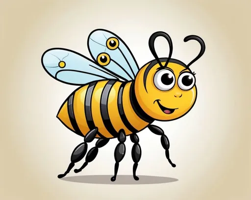 Prompt: A cartoon image of a bee with many extra eyes.