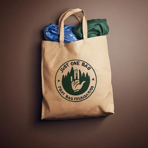 Prompt: create a logo for a charity foundation called "Just One Bag". Just One Bag is a program dedicated to providing essential supplies to homeless individuals, veterans, and families.