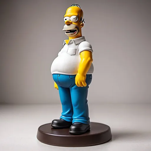 Prompt: figurine of Homer Simpson, on a base, full body shot, perfect face, depth of field,