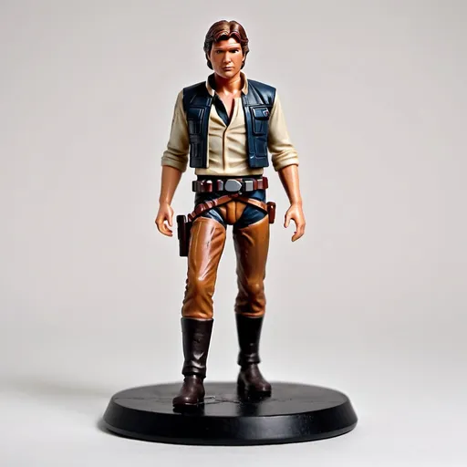 Prompt: figurine of Han Solo, on a  base, full body, full body shot, depth of field,