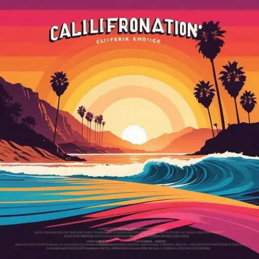 Prompt: Create a poster with californication song lyrics 