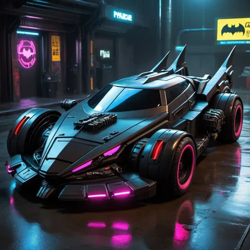 Prompt: cyberpunk batmobile
