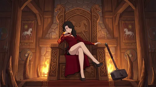 Prompt: On Rohan Throne