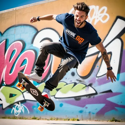 Prompt: Man mid-air jump over skateboard, vibrant graffiti background, dynamic pose, energetic expression, action photography, urban setting, natural lighting, high contrast, sharp focus, capturing movement, full-body visible, professional quality, dynamic, energetic, urban, vibrant graffiti, action shot, mid-air jump, skateboard, natural lighting, high contrast, sharp focus
Canon EOS R6, 24-105mm lens, f/4, Shutter Speed 1/1000s, Exposure -0.5 EV, ISO 400
