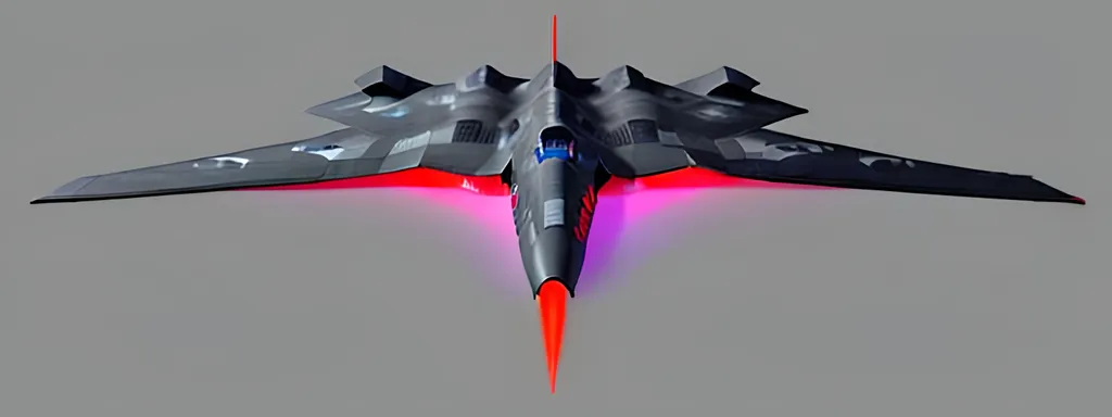 Prompt:  4d, CENTERED, vivid colors, very detailed, white and BLACK STEALTH BOMBER PLANE, holding bright black glowing star, high detail, RED AND BLUE background, 