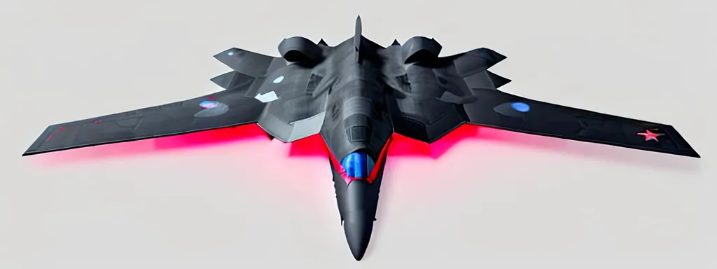 Prompt:  4d, CENTERED, vivid colors, very detailed, white and BLACK STEALTH BOMBER PLANE, holding bright black glowing star, high detail, RED AND BLUE background, 