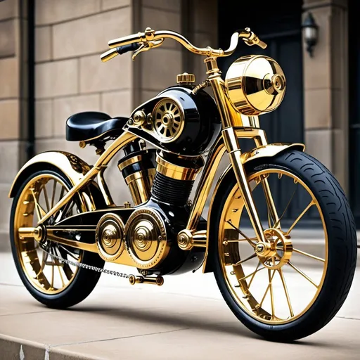 Prompt: amazing beautiful steampunk bicycles daft punk dubstep 
