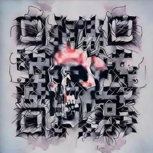 Prompt: tattoo design of a skull