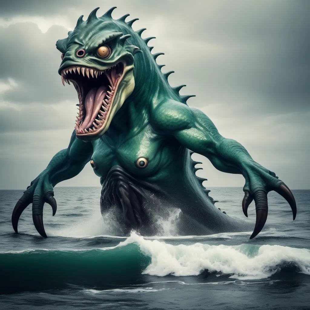 Prompt: Make a photo of a sea monster?