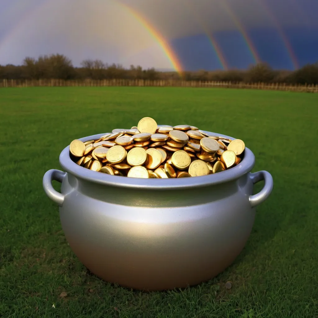 Prompt: Make a photo of a pot of gold?