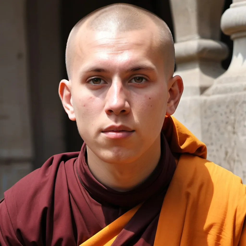 Prompt: make a photo of a christian monk?