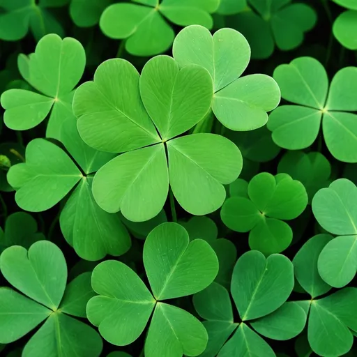 Prompt: Make a photo of a four leafed clovers?